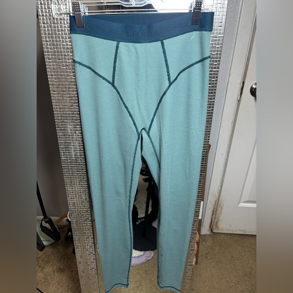Fabletics Women's Waffle Leggings in the color Arctic Wave/Midnight Wave. - Picture 10 of 10